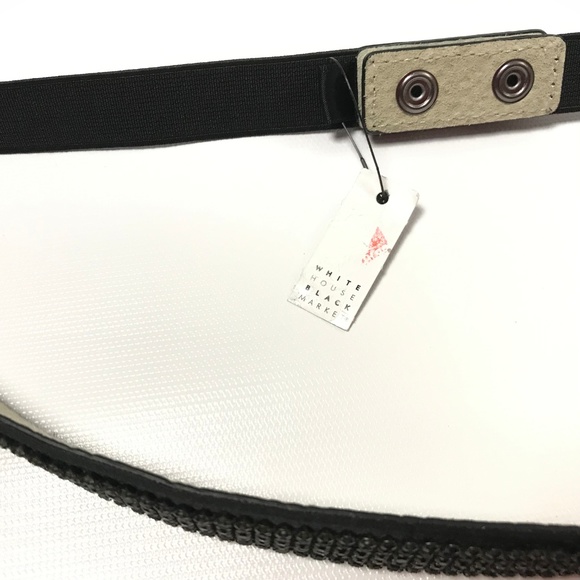 White House Black Market Womens Belt Elastic Back S Work Career Casual New - Picture 2 of 6